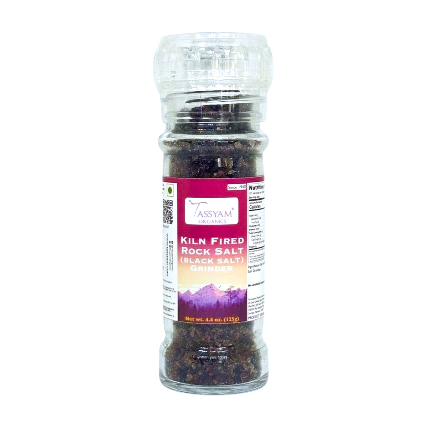 Black Salt Granules 125g Grinder Bottle