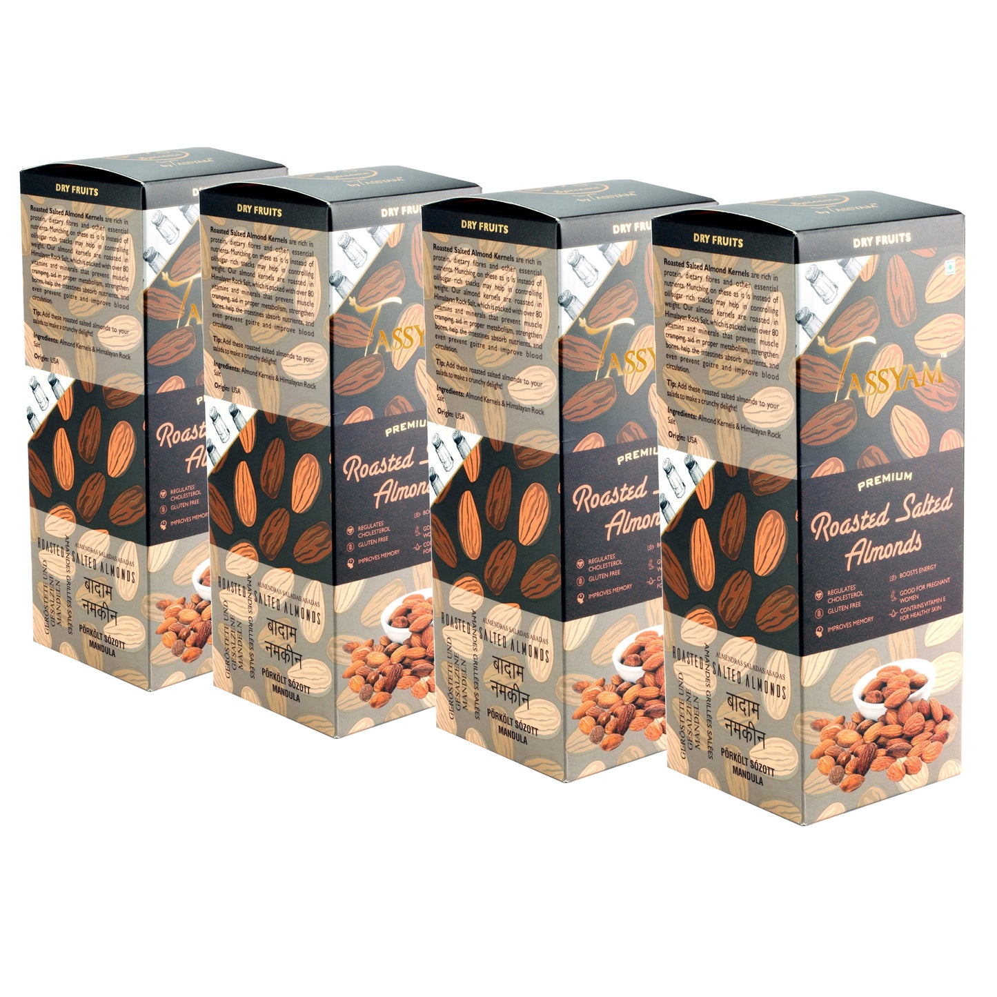 Premium Roasted Salted Almonds Namkeen Badaam Giri