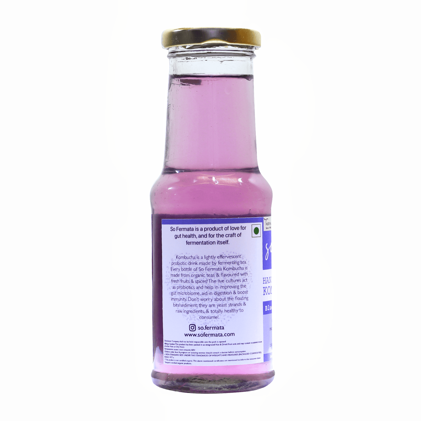Artisanal Kombucha - Blue Butterfly Pea (Caffeine Free) - Tassyam Organics