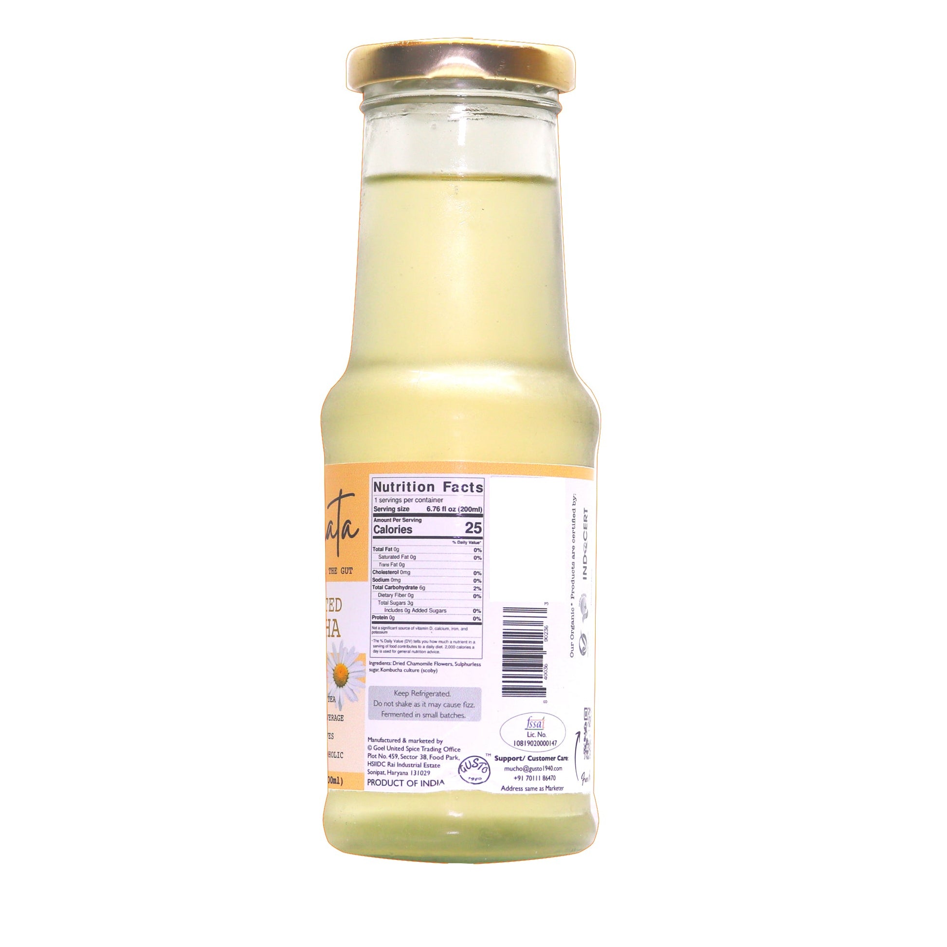 Artisanal Kombucha - Chamomile (Caffeine Free) - Tassyam Organics