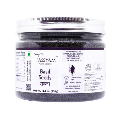 Basil Seeds 350 Grams | Sabja - Tassyam Organics