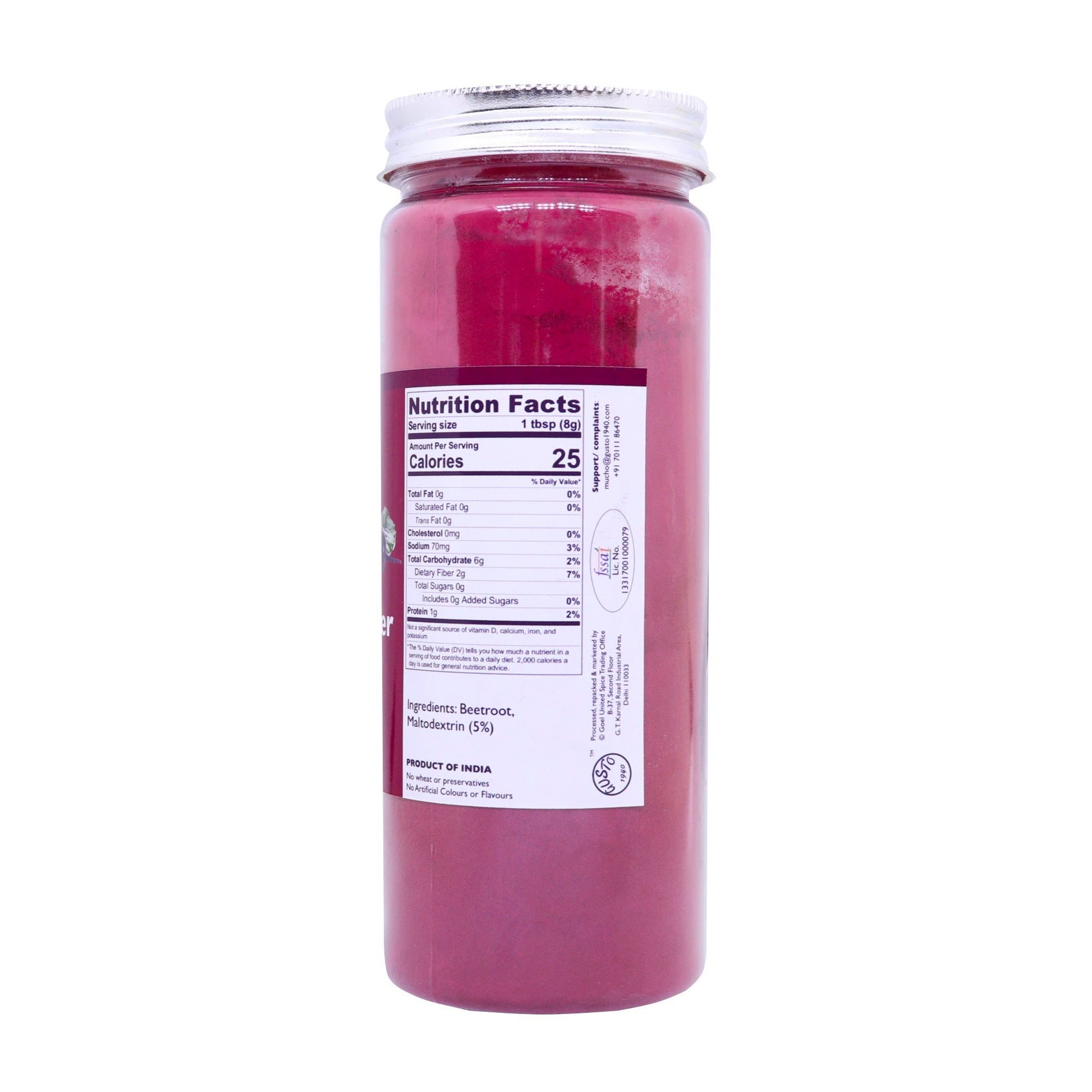 Beetroot Powder 200g Bottle | Vegan & Natural - Tassyam Organics