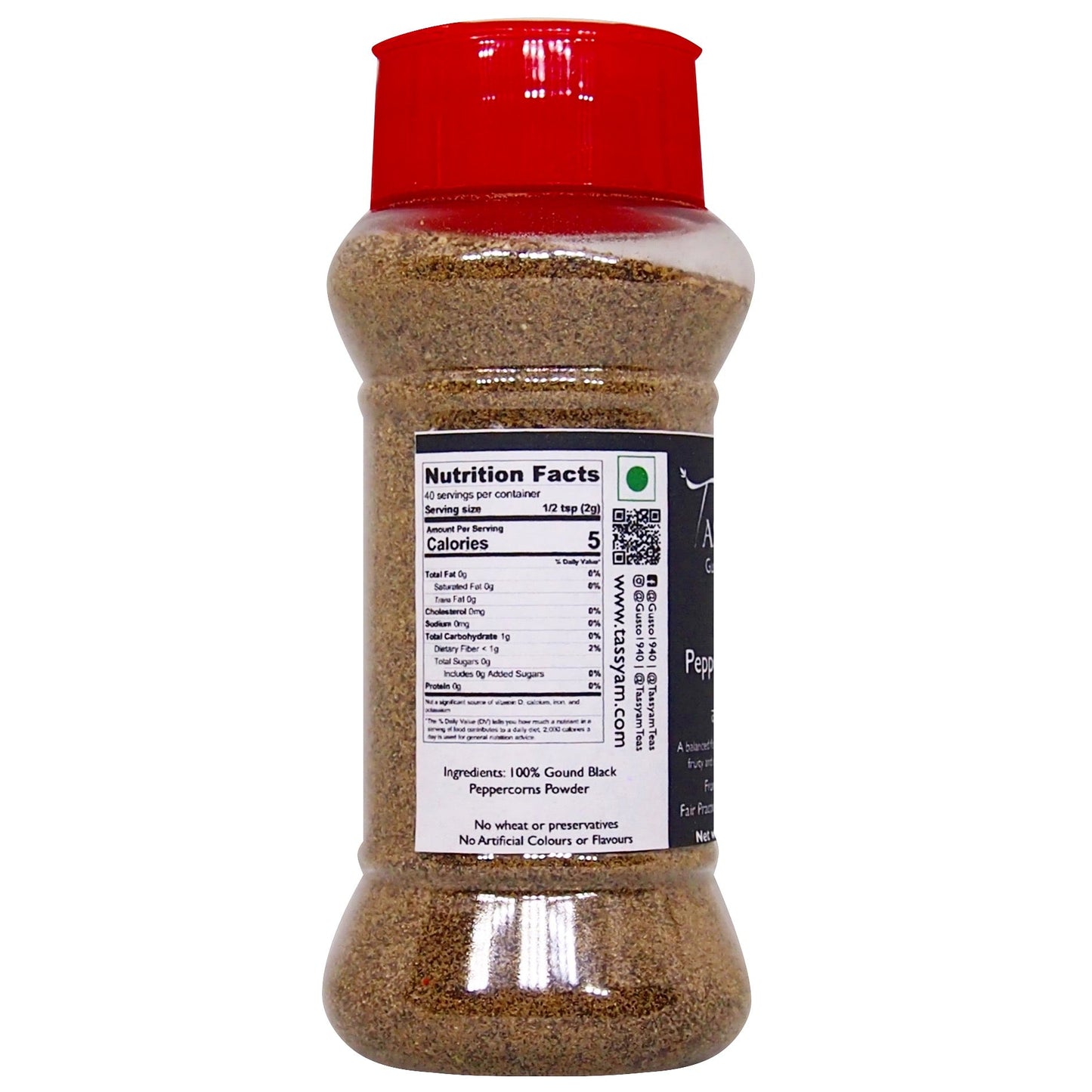 Black Pepper Powder 80g - Tassyam Organics