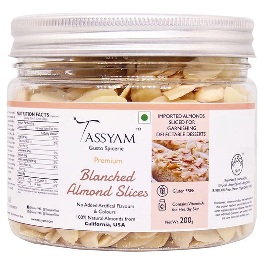 Blanched Almond Slices - Tassyam Organics