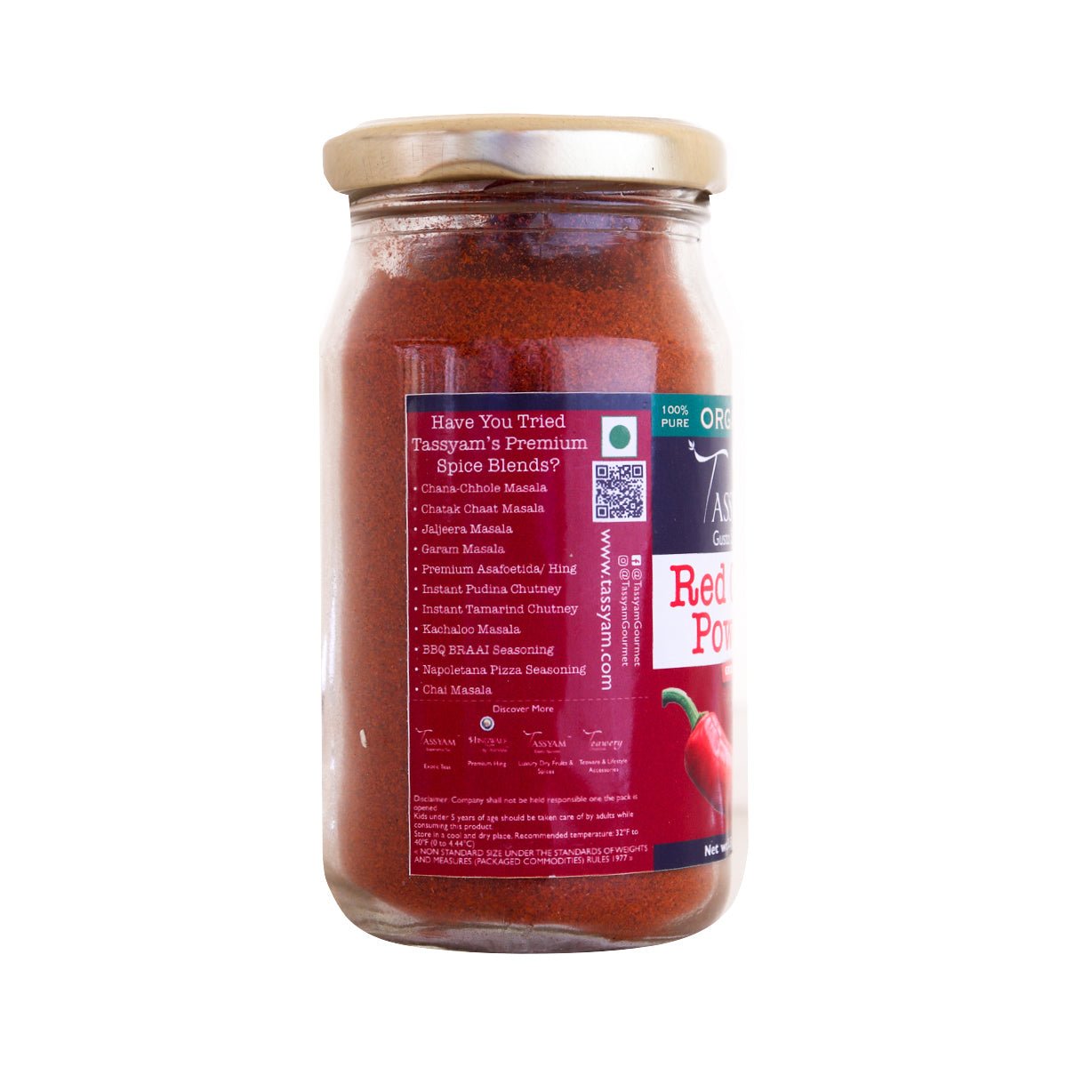 Certified 100% Organic Red Chilli Powder - Tassyam Organics