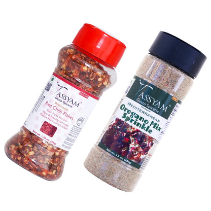 Chili Flakes and Oregano Combo 50g + 100g - Tassyam Organics