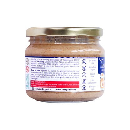 Crunchy Almond Butter, 300g - Tassyam Organics