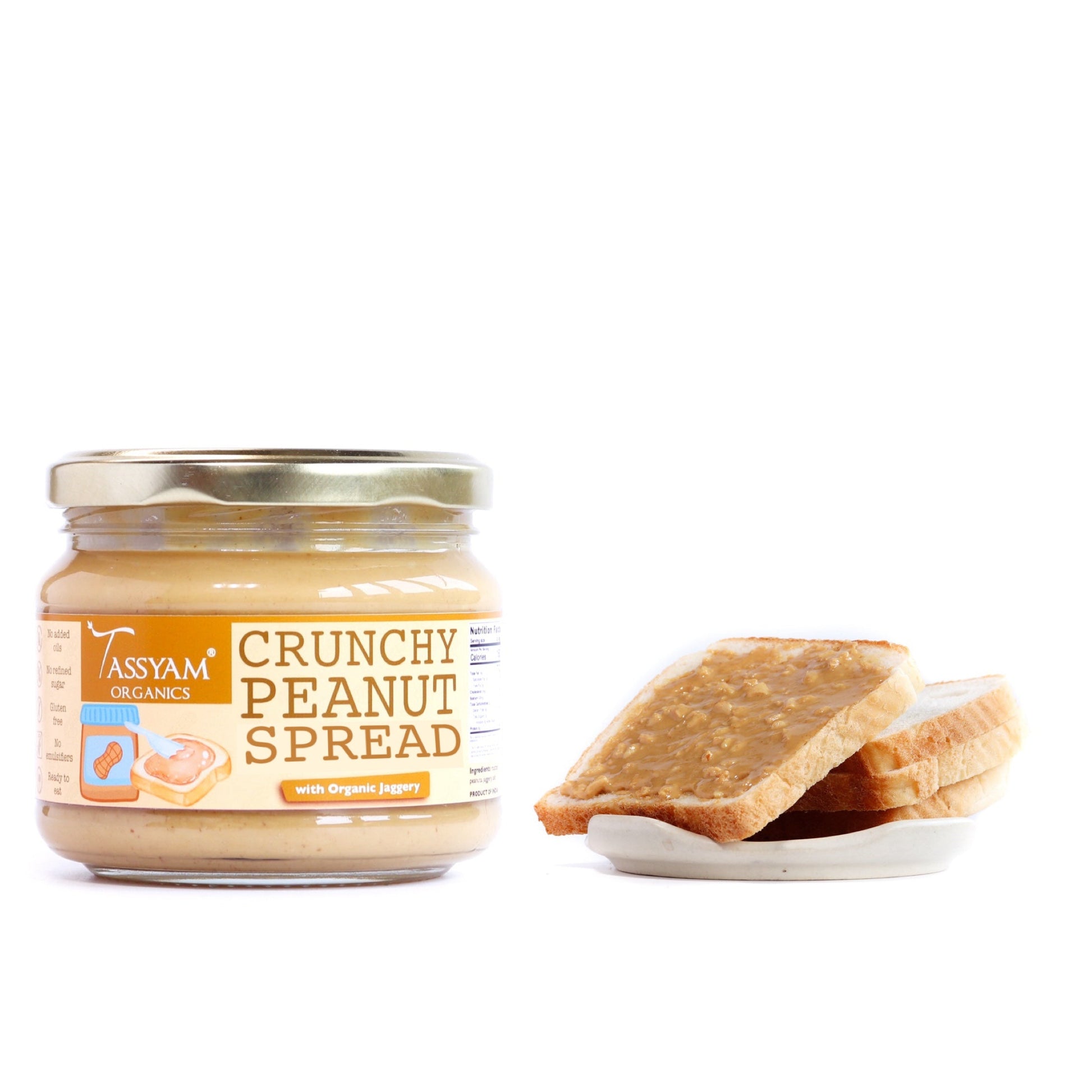 Crunchy Peanut Butter, 300g - Tassyam Organics