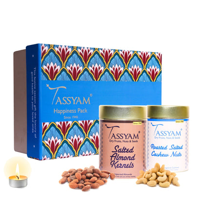Dry Fruit Gift Set Salted Cashew and Almonds - Tassyam Organics