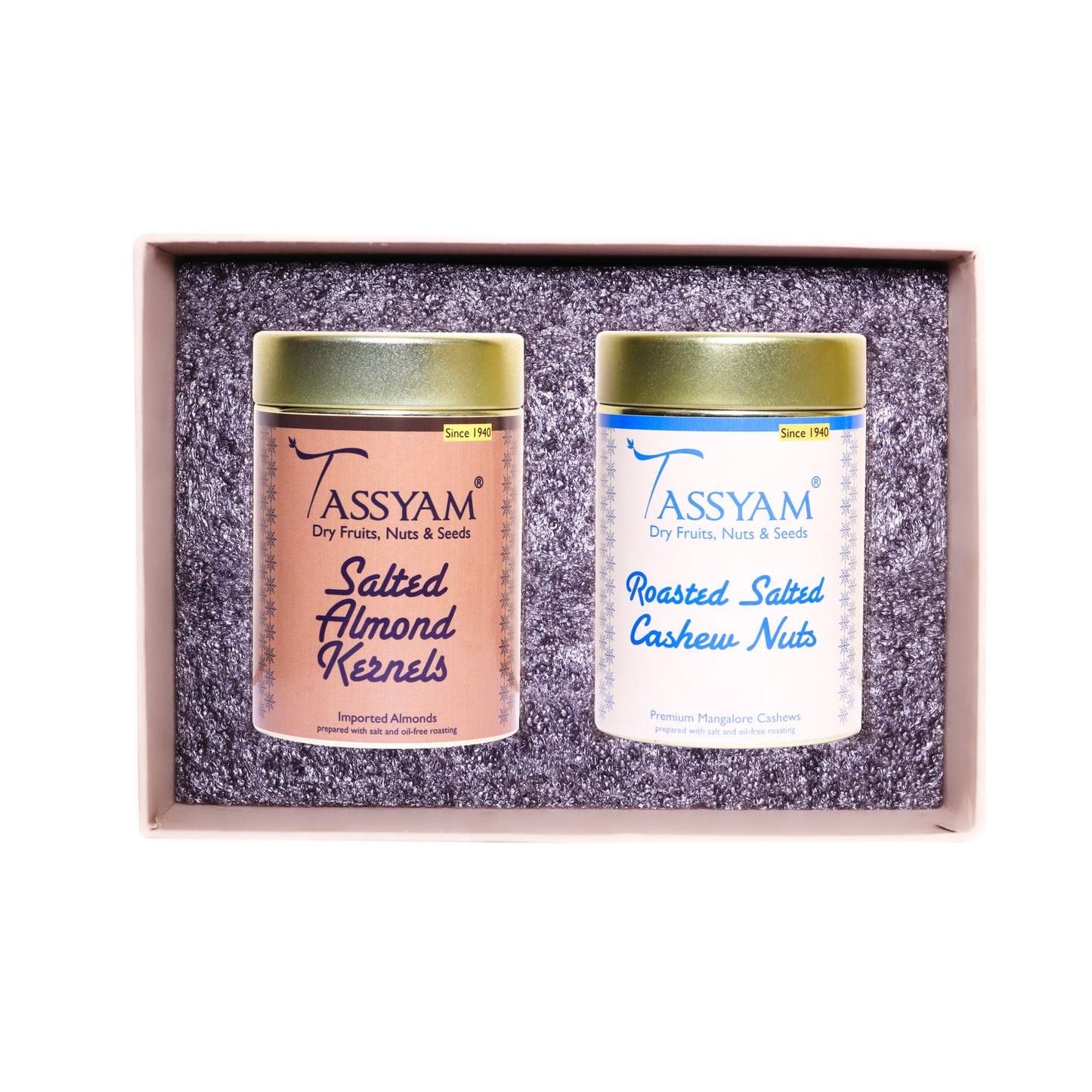 Dry Fruit Gift Set Salted Cashew and Almonds - Tassyam Organics
