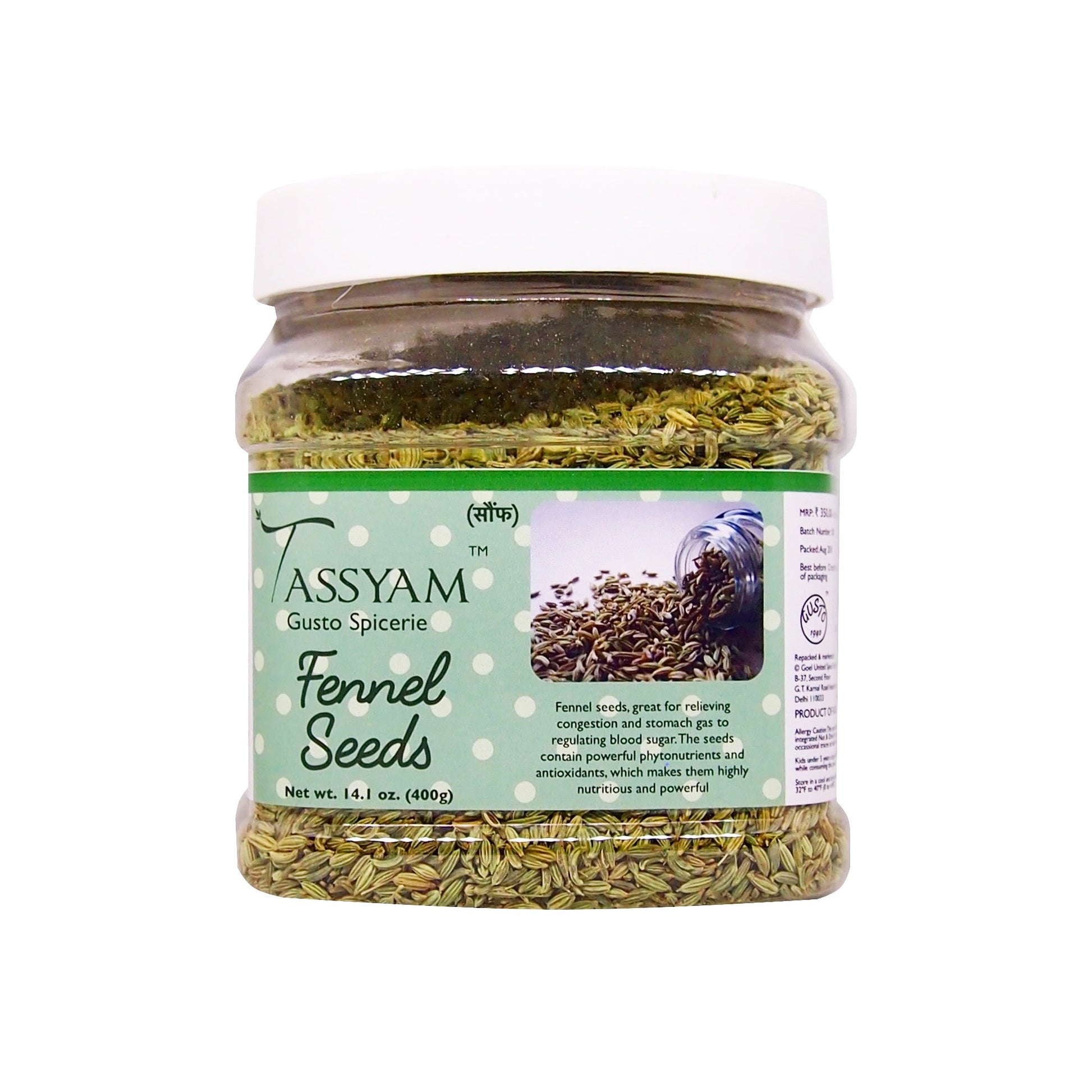 Fennel Seeds 400g - Tassyam Organics