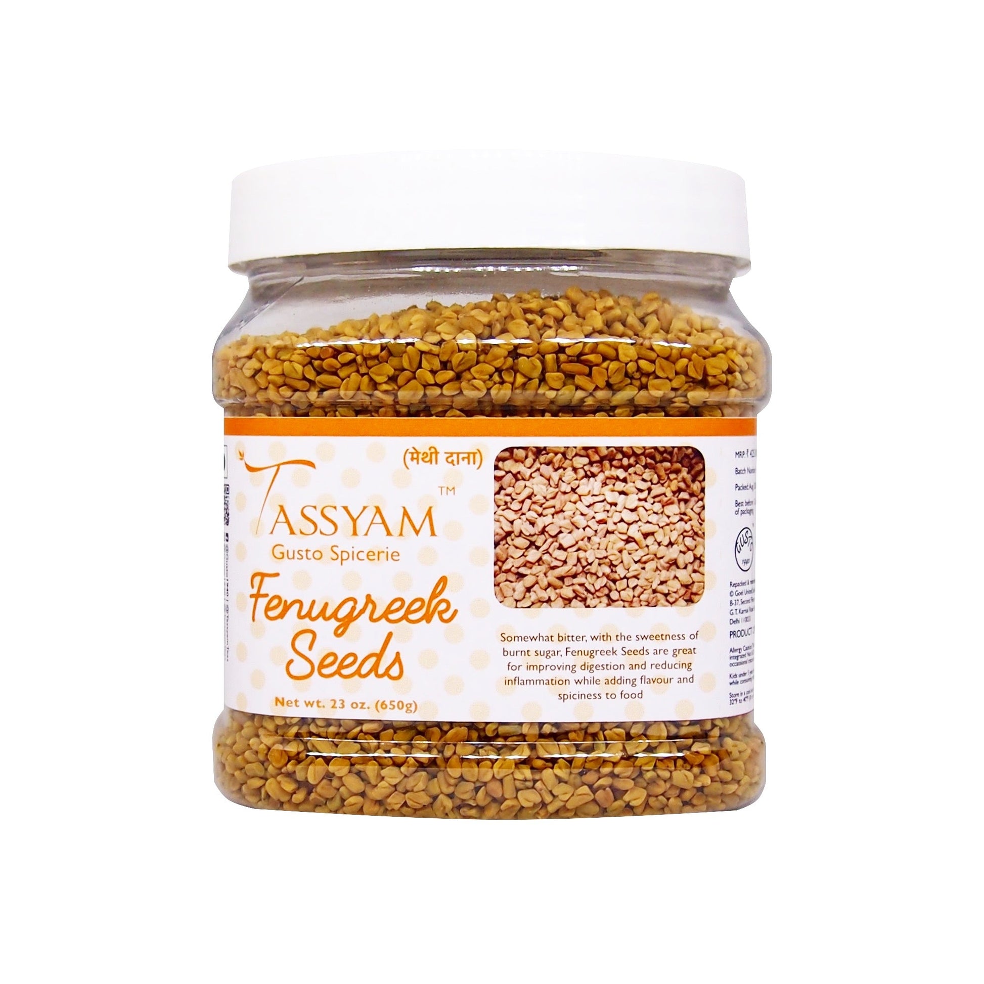 Fenugreek Seeds 650g (Methi) - Tassyam Organics