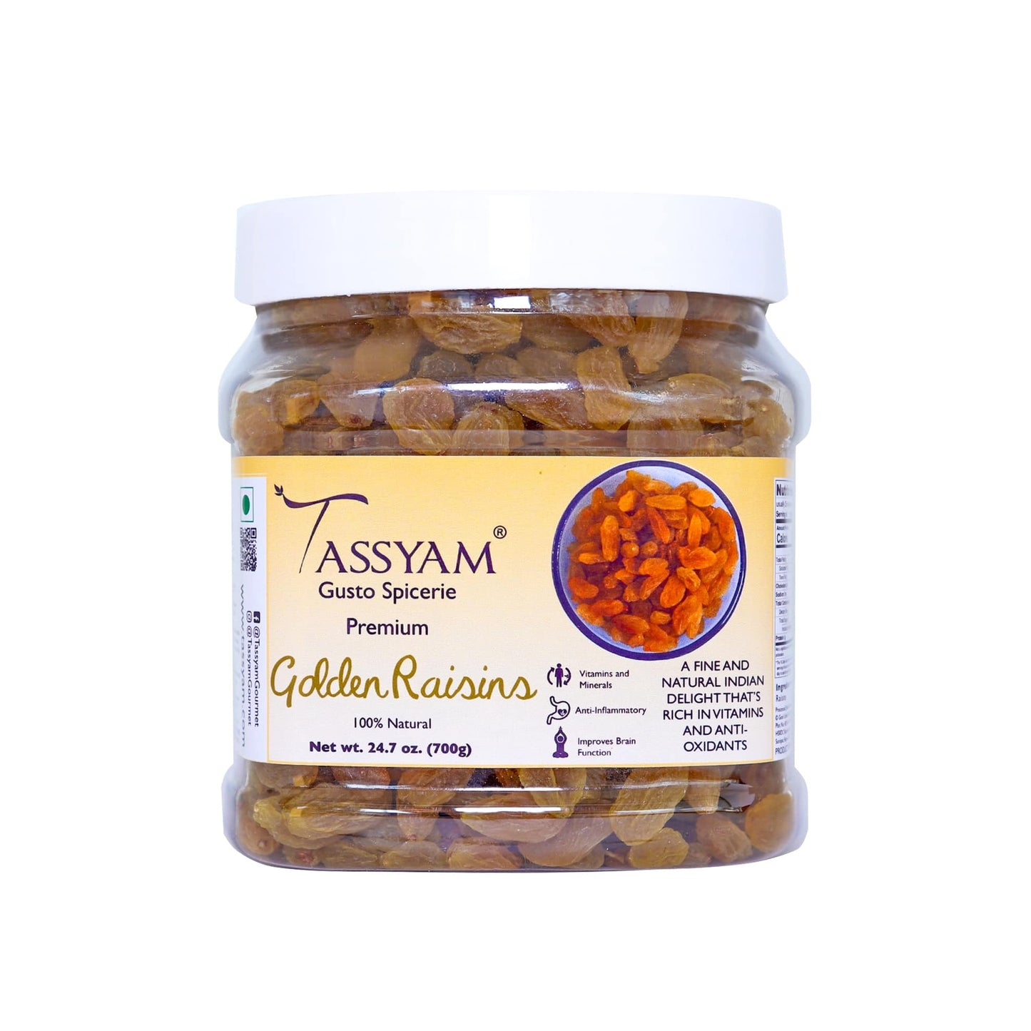 Certified Organic Greek Dried Golden Sultana Raisins