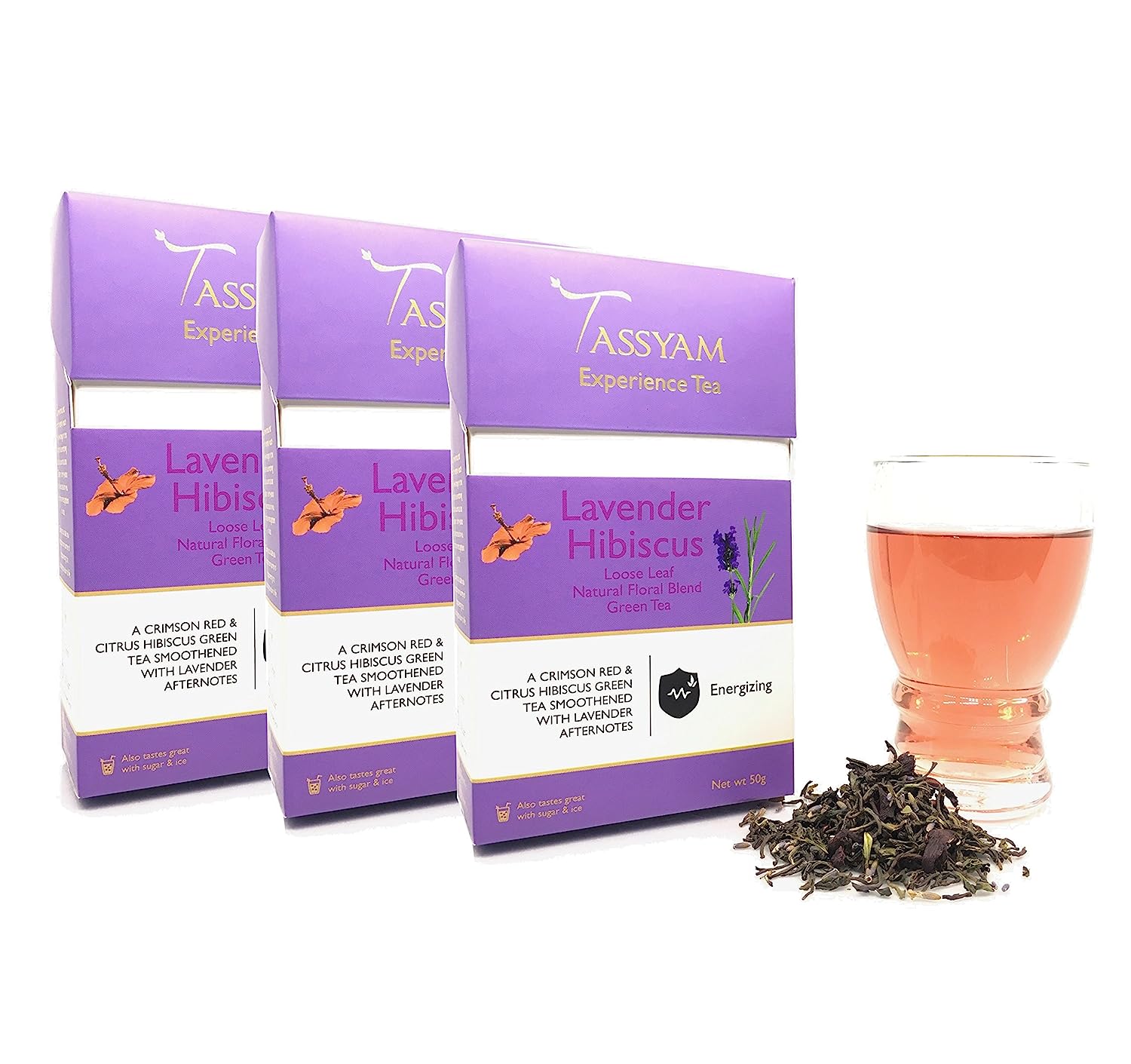 Lavender Hibiscus Green Tea - Tassyam Organics