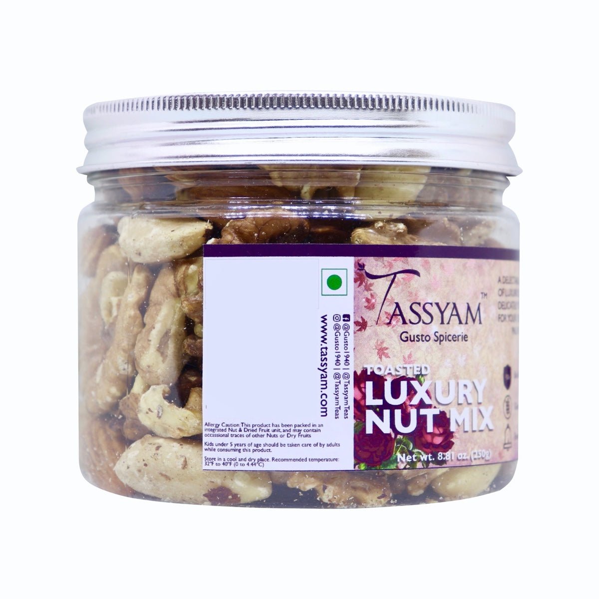 Luxury Toasted Nut Mix (250g) - Tassyam Organics