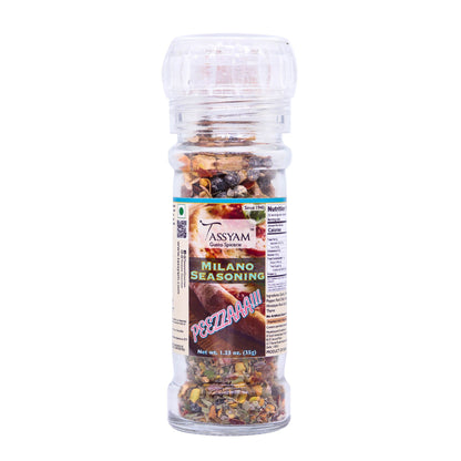 Milano Pizza Seasoning 35g Grinder Bottle - Tassyam Organics