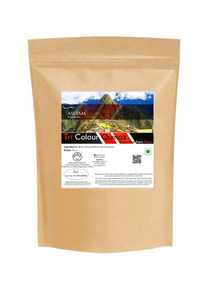 Peruvian Tri-colour Quinoa Grain, 750g Pouch - Tassyam Organics