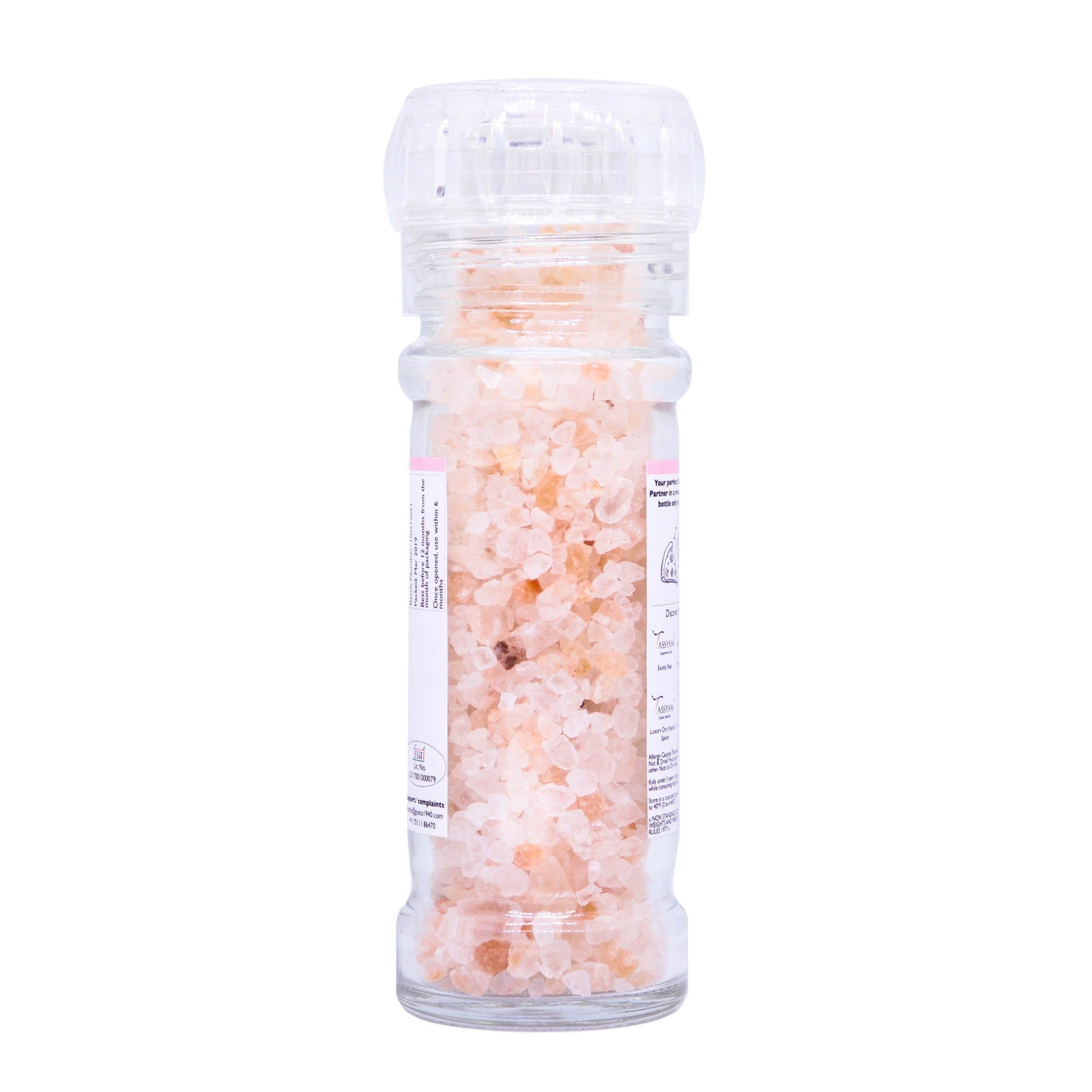 Pink Salt Granules 125g Grinder Bottle - Tassyam Organics