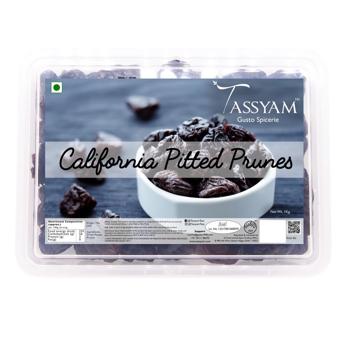 Pitted Prunes - Tassyam Organics