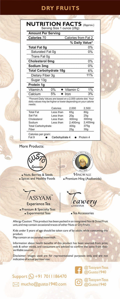 Premium Dried Figs - Tassyam Organics