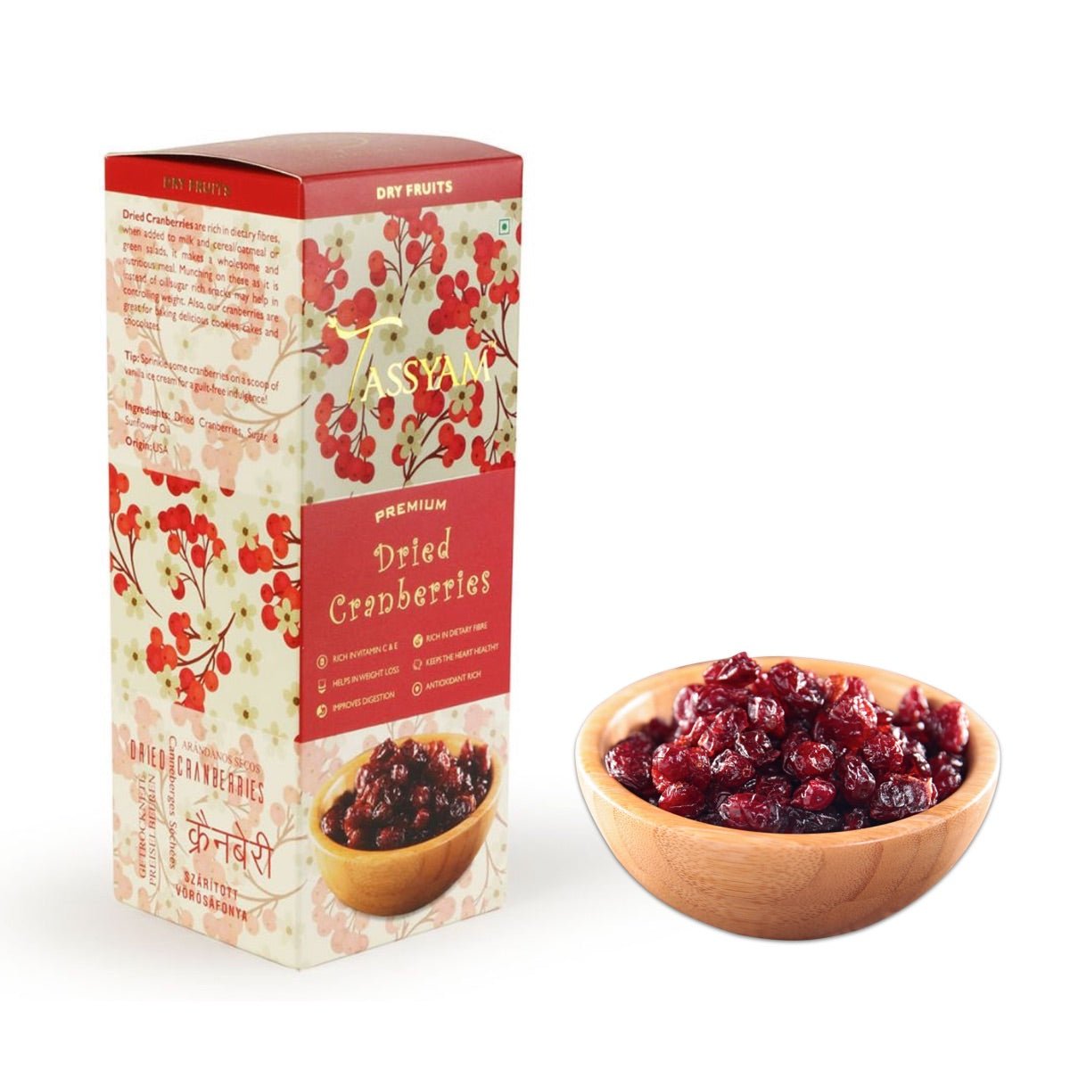 Premium Imported Dried Cranberries - Tassyam Organics