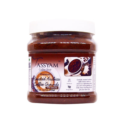 Roasted Arabica Coffee Grounds 350g Jar - Tassyam Organics