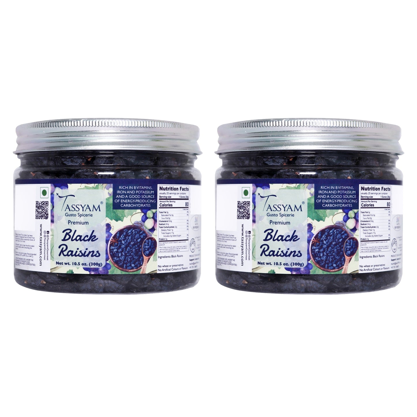 Seedless Black Raisins - Tassyam Organics