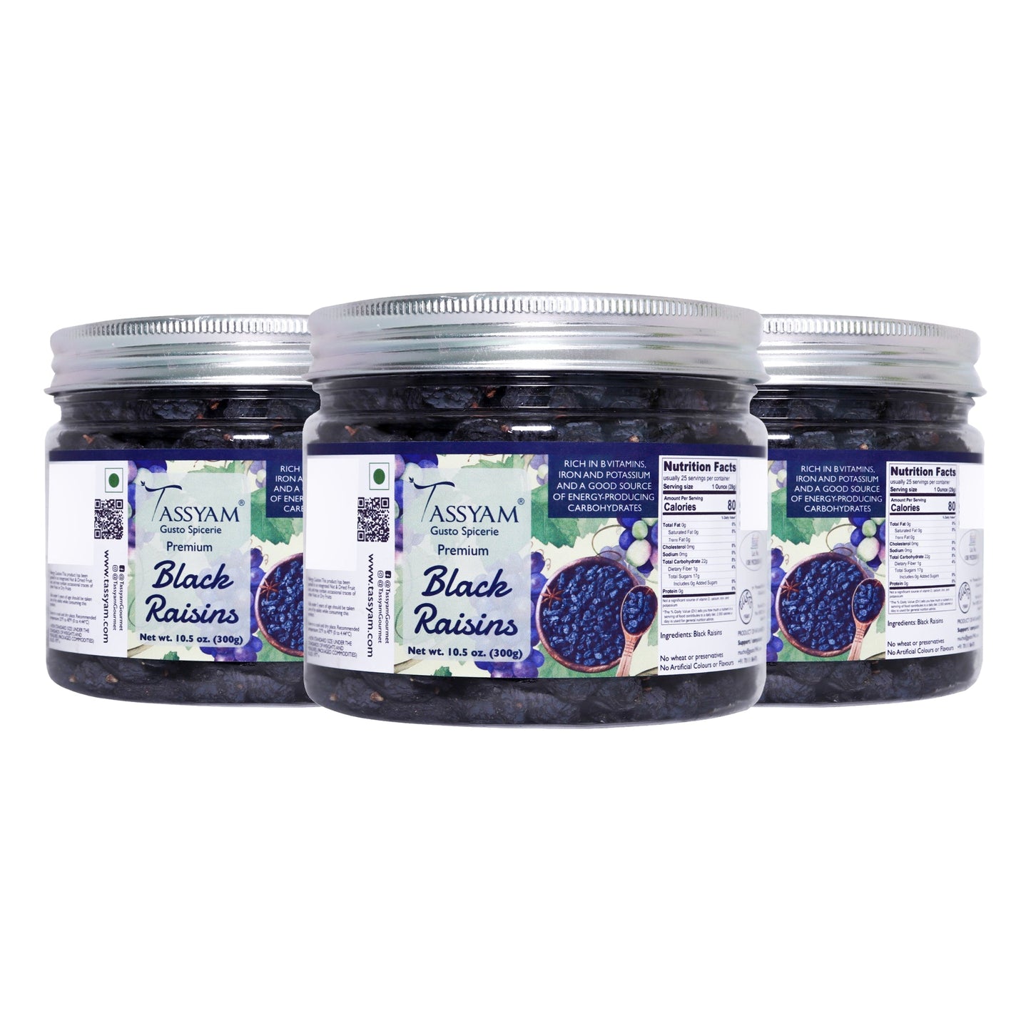 Seedless Black Raisins - Tassyam Organics