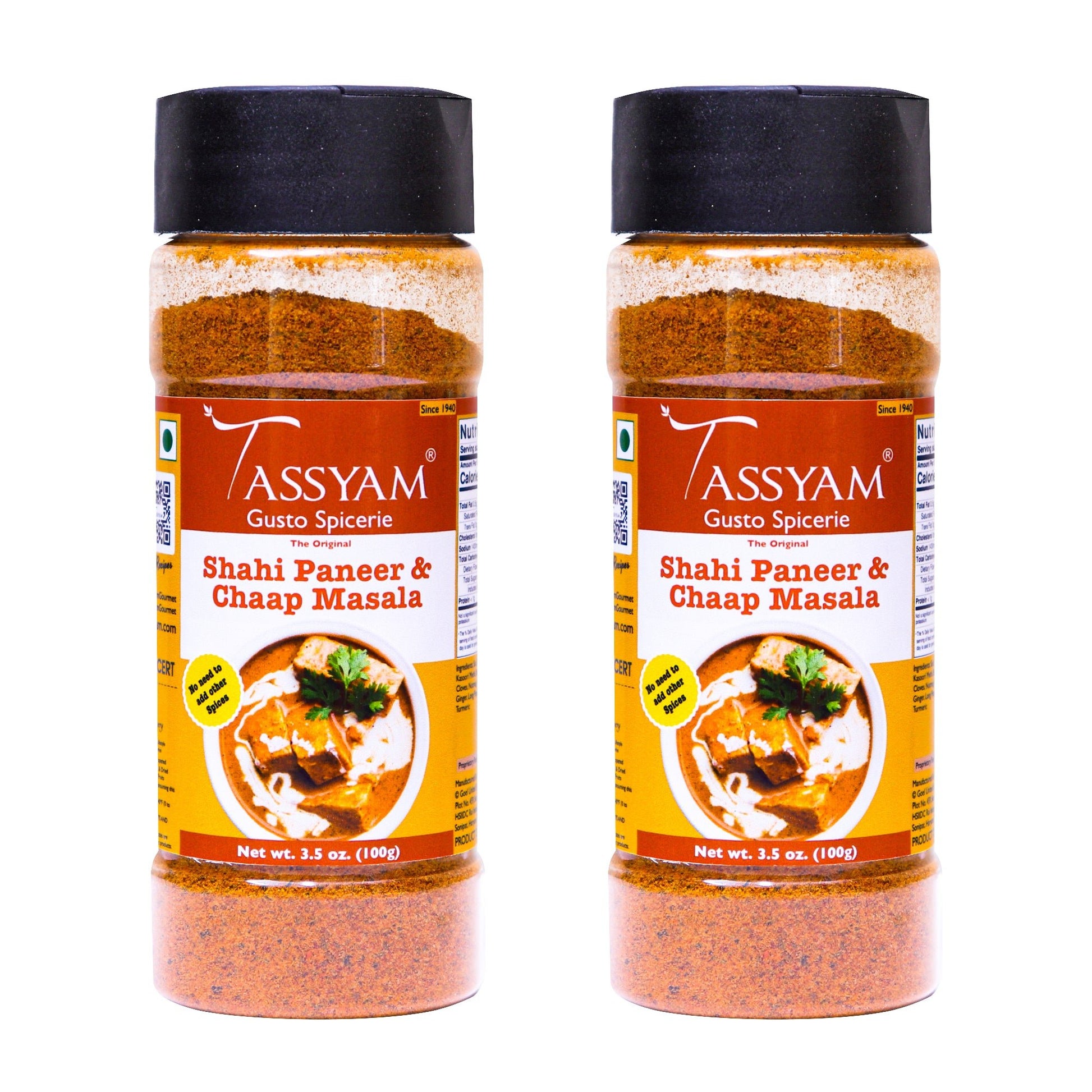 Shahi Paneer & Chaap Masala 200g (100g x2) - Tassyam Organics