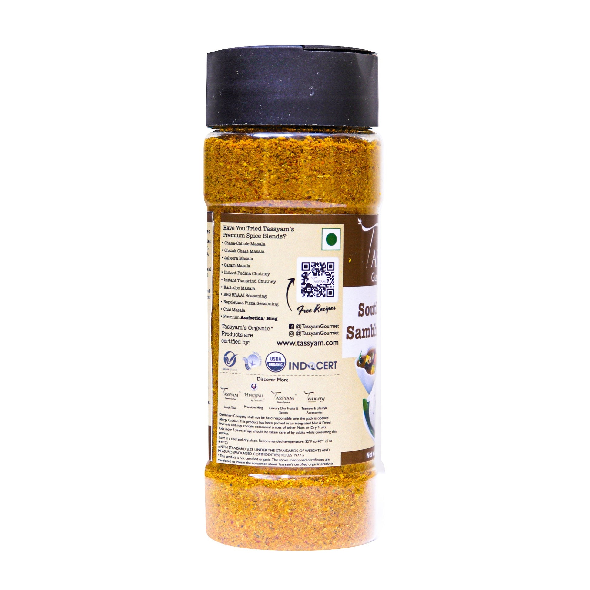 South Special Sambhar Masala 200g (100g x2) - Tassyam Organics