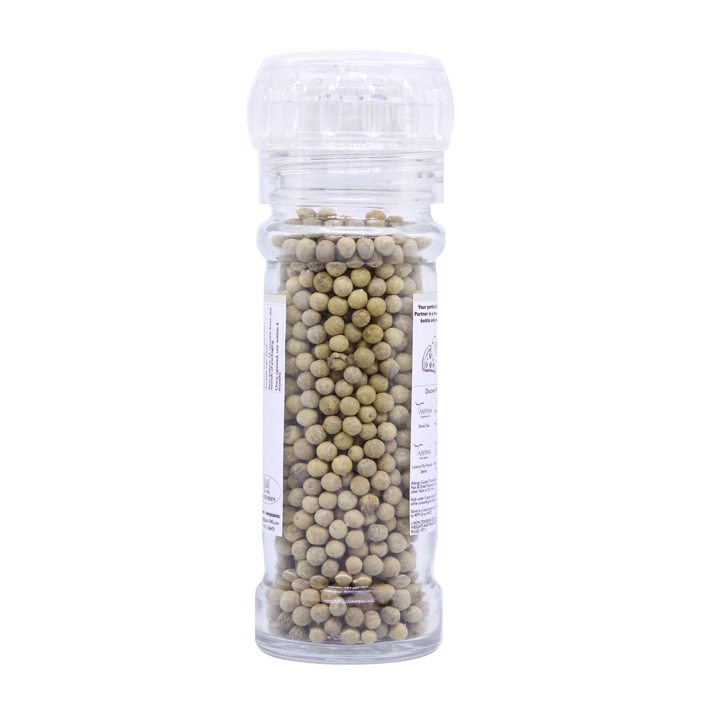 White Pepper 60g Grinder Bottle - Tassyam Organics