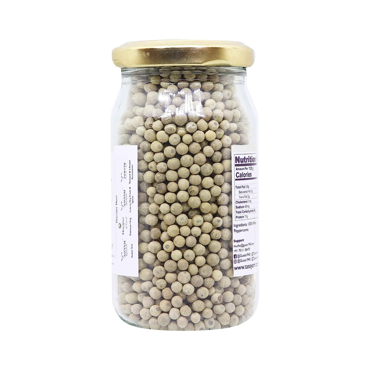 White Peppercorns - Tassyam Organics