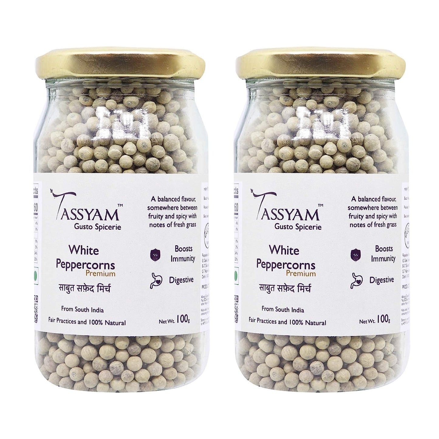 White Peppercorns - Tassyam Organics