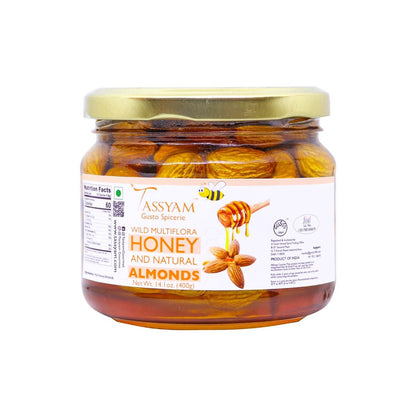 Wild Honey with California Almonds 400g - Tassyam Organics